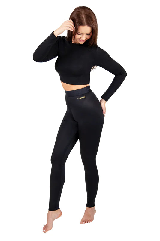 20 30 mmHg Compression leggings ACTIVE Leggings LIPOELASTIC L Black Black Waistband