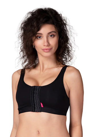 Post-operative compression bra black