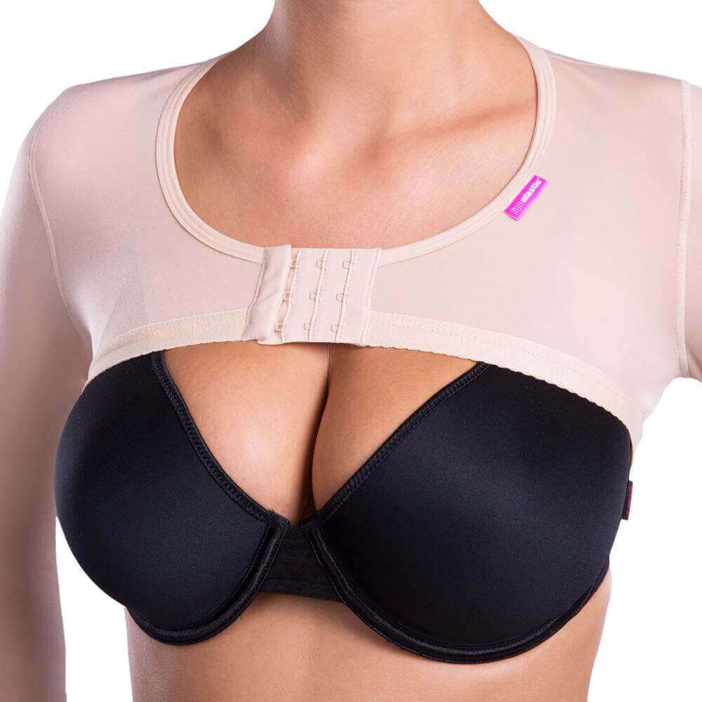 Post Surgery Upper Body Liposuction Compression Vest Open Bust with Long  Arm Sleeves 3 Stage Hook and Eye, Beige, M: Buy Online at Best Price in UAE  