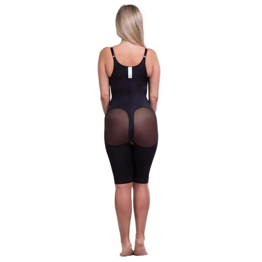 GluteLifting Below the Knee Bodysuit w/Zipper & Open Buttocks (BE05-BK